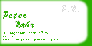 peter mahr business card